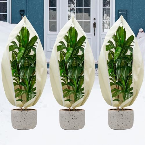 COVACURE Pflanzenschutz Winter 3 Stück 80x100cm 80g/m² Winterschutz für Kübelpflanzen, Winterschutz für Pflanzen Palmen Olivenbaum