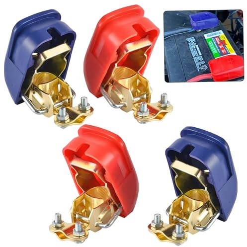 LPZMPZ 2 Paia Morsetti per Batteria per Auto a Sgancio Rapido, Terminali di Batteria Connettori 12V, Morsetto per Batteria Sgancio Rapido per Auto, Moto, Camion, Trattore, Barca