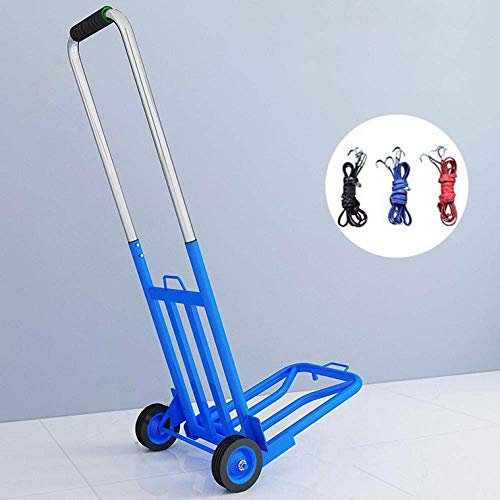 NSTVVEE Zusammenklappbarer Rollwagen aus Stahl mit pannensicheren Vollrädern und Einer Tragkraft von 150 kg, Sackkarren für unterwegs, Einkaufen, Garten, Innen- und Außenbereich (Stil 1)