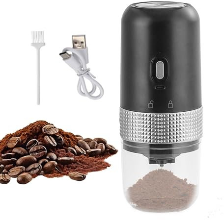 Molinillo de café, 1250 mAh, pequeño molinillo de café eléctrico, molino de café eléctrico de 3,7 V, molinillo de café eléctrico de 200 ml, molino de café portátil, molino de café manual, molino de