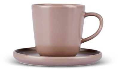 KARACA Eric Turkish Coffee Cup Set for 4 People - 8 Piece Coffee Cups with Saucers - Small Stoneware Espresso Cups Set - Ideal for Serving Arabic Coffee, Greek Coffee (88ml)