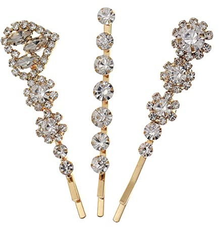 Beaupretty Fermagli Per Chioma Diamanti 3 Pezzi Clip Strass Accessori Per Lo Styling Femminile Decorativi Per Chioma Lisci Ricci e Trecce