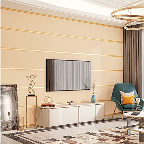 Rollo de papel tapiz 3D de rayas verticales no tejidas para dormitorio, sala de estar, decoración de fondo de TV, 0,53 × 9,5 m