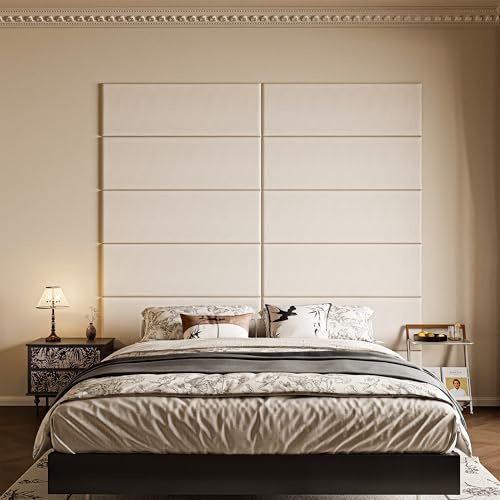 LELEFIDO Panneau Mural 3D Autocollant - Panneaux muraux et de Plafond en Mousse Souple et Cuir Artificiel, imperméables et faciles à Nettoyer, Absorbant Le Bruit - 90 × 30 × 3 cm - 12 pièce