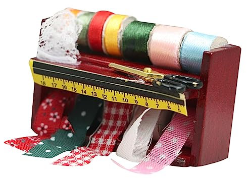 ibasenice 1satz Miniatur Nähwerkzeug Box Für Puppenhäuser Dekorative Miniatur Deko Für Kinderzimmer Und Für -landschaften Und Tischdekoration