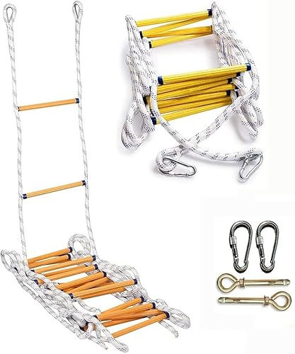 Strickleiter, Feuerleitern, Strickleiter für Erwachsene, Feuerleiter, Sicherheitsleiter, 2-/3-/4-stöckige Feuerleitern, schwer entflammbar, Notfall-Brandschutz-Evakuierungs-Strickleiter für