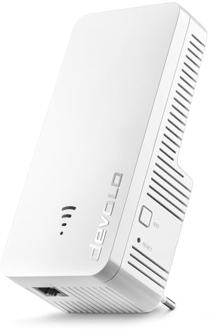 devolo WiFi 6 Repetidor 3000, amplificador WiFi, hasta 3.000 Mbps, repetidor Wi-Fi de malla, 1 Gigabit LAN, punto de acceso WiFi, extensor WiFi, Blanco