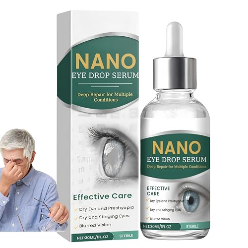 Nano Eye Drops, Cura oculare quotidiana, Sollievo rapido per occhi secchi, stanchi e irritati, Delicato e idratante, Occhi luminosi, per ufficio, studio, guida e altro (1Pezzo)