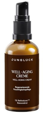 JUNGLÜCK Well Aging Creme – Vegan | Ausgewogene Gesichtspflege mit 1% Retinaturel™ Bio-Arganöl - Mildert Fältchen & Linien - Schützt vor lichtbedingter Hautalterung & unterstützt die Hautregeneration