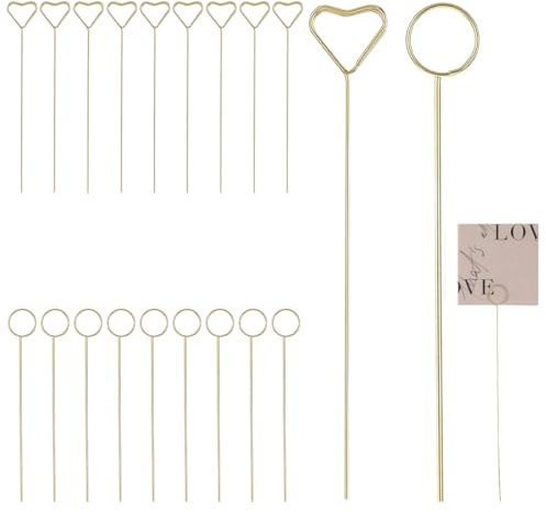 OUDQFCJ 20 pezzi Portacarte,Portafoto rotondo,immagini e memo,Segnaposto in metallo con motivo floreale,Clip per numeri da tavolo,matrimonio e compleanno,Per composizioni floreali,feste,regali fai