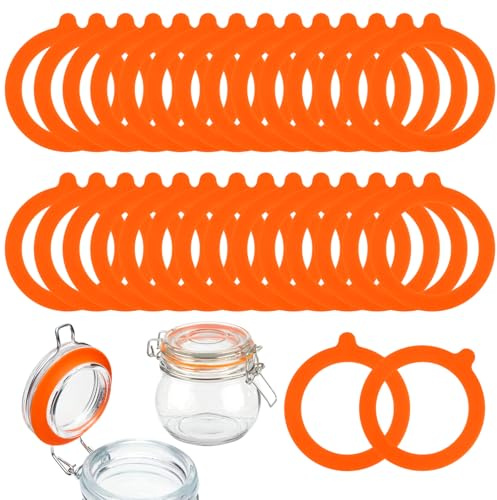 30 Piezas Juntas de Silicona para Tarros 95x70mm Anillos de Sellado para Frasco, Sellos de Cristal de Repuesto, Juntas de Silicona de Repuesto, Junta Hermético a Prueba de Fuga
