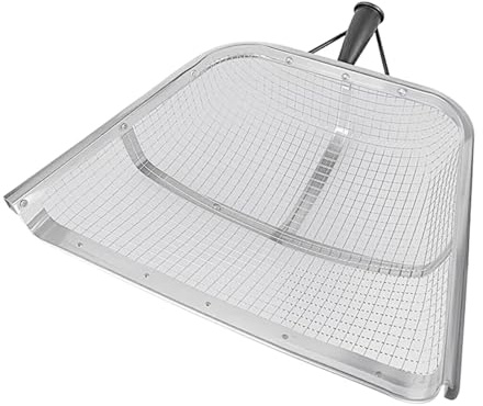 Silspade, sandsil, stor trädgårdsspaffel av metall för reptilavföring, 2–10 mm maskstorlek, marksil för trädgård, jordsil, effektiv sil för siktning av jord (nätstorlek: 10 mm)