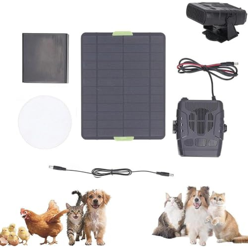 Solar Heater For Chicken Coop, SolarHeater for Greenhouse, Panel Heater for Pets & Small Animals, For Drying Heating Pet House Warm Wind Gear, Solar Panel Heaters with Overheating Protection