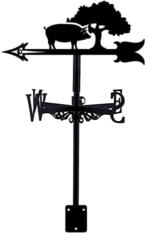 Girouette en métal, Motif Sanglier, en Acier Inoxydable, indicateur de Direction du Vent pour Jardin extérieur avec Toit en Fer, décoration de Cour.
