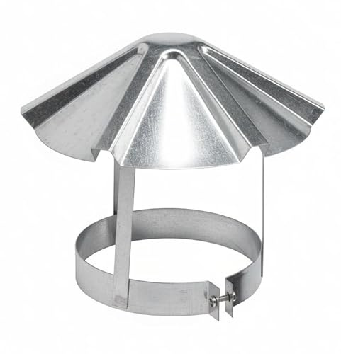 ProTermo Kaminhut verzinkt, Schornsteinabdeckung Regenhaube, Regenschutz für Ofenrohr Kamin, Wetterschutz, Made in Europe (Ø 150 mm)