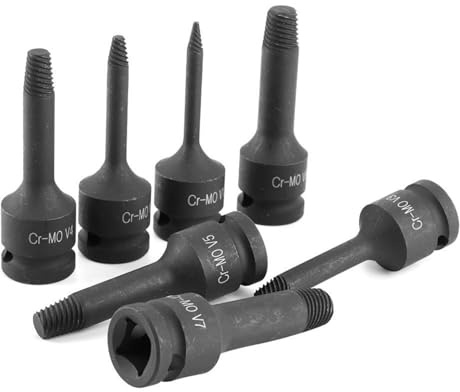 MechKit Juego de tornillos extractores de roscas dañadas, herramienta para quitar pernos rotos, hilo de dientes finos de alto rendimiento para reparación de automóviles
