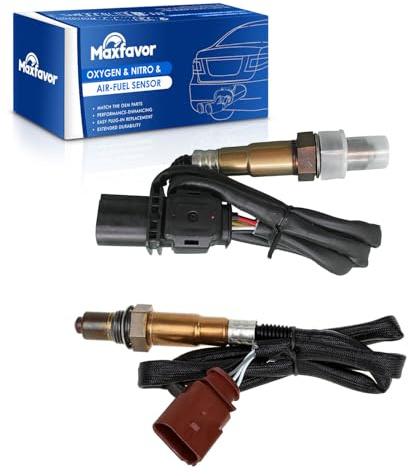 Maxfavor 2Pcs Oxygen Sensor O2 Sensor Replacement for 2005 2006 2007 2008 Audi A4 or A4 Quattro L4 2.0L Upstream and Downstream 02 Sensor 234-5102 234-4829