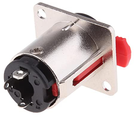 perfk 6.35mm Stereo Sockel Jack Adapter Stecker, TS/TRS Buchse Panel Mount mit Verriegelung für Mikrofon Lautsprecher Verstärker Mixer, Einfach Instaliert