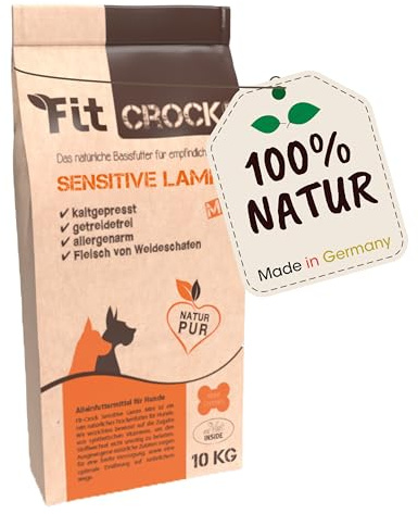 cdVet Fit-Crock Hundefutter trocken Sensitive Lamm Mini 10 kg, getreidefrei