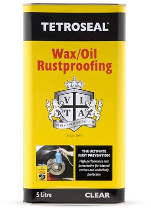 Tetroseal Wax/Oil Rustproof, Clear, 5L – Heavy-Duty Oils, Waxes & Corrosion Inhibitors, Kills Rust, Silicone-Free, Ideal for Underbody & Internal Protection