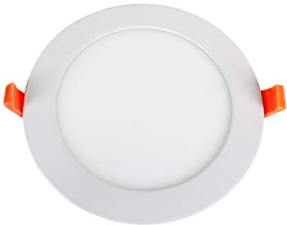 Berta (6 Pieces 6-3/4 inch, 18W Ultra-Thin Round LED Panel Light, 4100K Cool White, White, Aluminium Down Bulbs Slim Lamp, Dimmable Recessed Ceiling Lights for Home, Office