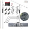 AMBITFUL Support de lumière en C entièrement en métal avec bras perche, hauteur maximale 320 cm, support réflecteur réglable avec bras de maintien de 128 cm + sac pour studio monolight, boîte à