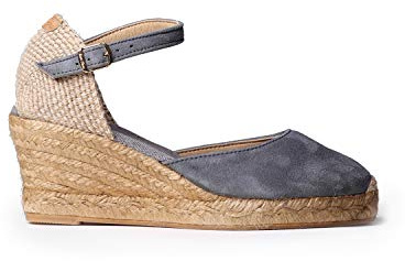 Women's suede espadrille - LLORET-5 - Grey, 37 EU