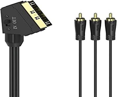 Hama - Cavo 3 x RCA M/Scart M, 1,5 metri, in-out, connettori dorati
