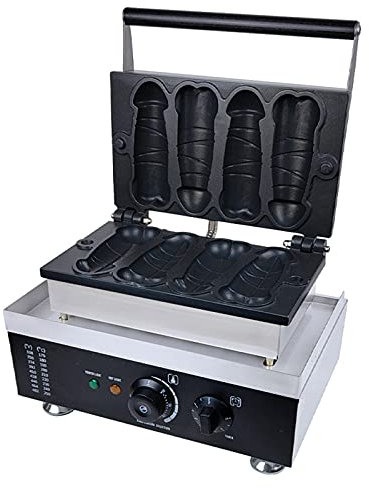KELUNIS Commercial 4Pcs Waffle Makers Hot Dog Making Machine Stainless Steel Electric No-Stick Corndog Maker Hotdog Sausage Baker Machine Muffin Waffle Maker