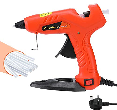 ValueMax Mini Hot Glue Gun 20W | Electric Glue Gun with 20pcs Glue Sticks (7 x 100mm) | Glue Gun with ON/Off Switch and Stand | Hot Glue Gun for Crafting, DIY, Decoration, School Kids