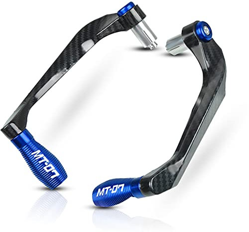 Universal Motorrad Hebelschutz Motorrad Lenker Bremse Kupplungshebel Schutz Mit Logo 7/8 22mm Für Yamaha MT 07 MT07 MT-07 Tracer 2014-2022 (Farbe : Blau)
