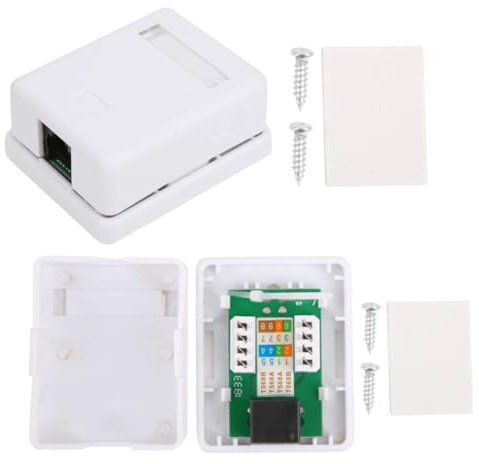 zalati Junction Box 2pcs Cat6 RJ45 Keystone Jack Surface Mount Box 1-Port Comes Screws Compatible with Cat6/Cat5e/Cat5 UTP Stranded Network Cables