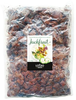 LOTAO Bio Jackfruit Natur: Junge Jackfrucht-Stücke im 2kg Beutel | Veganer Fleischersatz: Frisch, natürlich und ohne Zusatzstoffe oder Soja | Ideal für vegane Rouladen, Gulasch, Curry und Co.