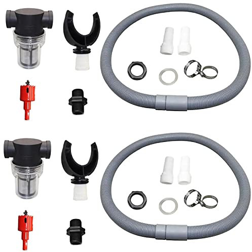 2 Set Regensammler für 110mm, Regensammler Speedy Regenwassersammler Fallrohr mit Filter und Montagezubehör Wassersammler Fallrohfilter Regentonne Anschluss Set für Fallrohre 110mm