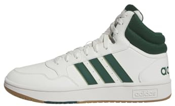 adidas Herren Hoops 3.0 Mid Lifestyle Basketball Classic Vintage Shoes Schuhe, Core White/Collegiate Green/Gum, 43 1/3 EU