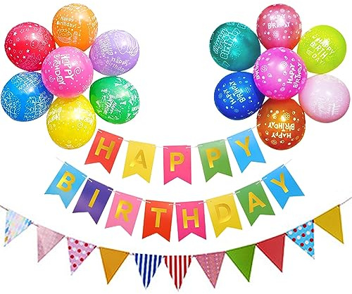 Ohighing Color Happy Birthday Girlande Bunt Geburtstag Ballon Happy Birthday Banner Geburtstag