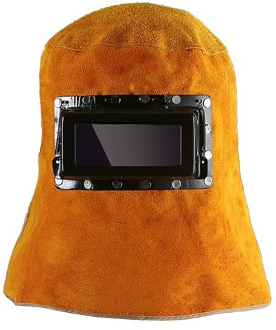 T TOVIA Leather Full Head Welding Helmet – Auto Darkening Hood, Breathable Flame Resistant Mask for MIG TIG ARC