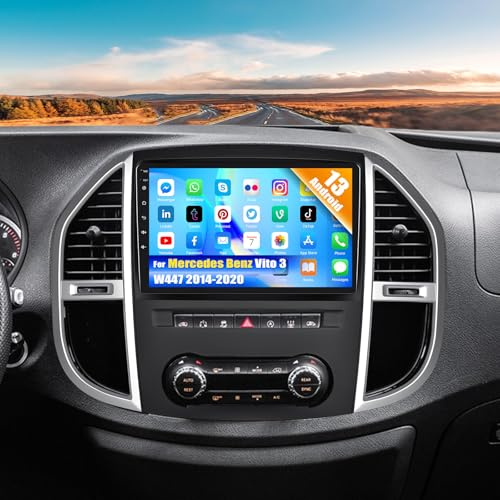 CAMECHO Android 13 Autoradio mit Navi für Mercedes Benz Vito 3 W447 (2014-2020),Doppel Din Autoradio mit 10,1 Zoll Bildschirm Bluetooth RDS/FM MirrorLink und USB