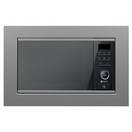 Origial Infinityheat Built-in Grill Microondas Integrable 20L con Grill 1000W, Control Digital, 8 Programas Automáticos, Descongelación Inteligente, Plato Giratorio, Acero Inoxidable