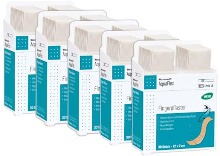 Werosmart® AquaFlex Fingerpflaster 12 x 2 cm, 5 Einsätze | wasserdichte und ölbeständige Folie, passend für WERO Smart Box® Pflasterspender