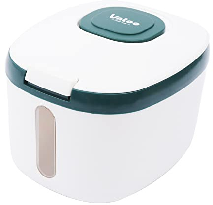 KumuJ Contenitore per farina da 5 kg per alimenti, contenitore per riso, contenitore a prova di insetti, contenitore per riso, plastica ermetica, cibo secco, cereali, alimenti (verde)
