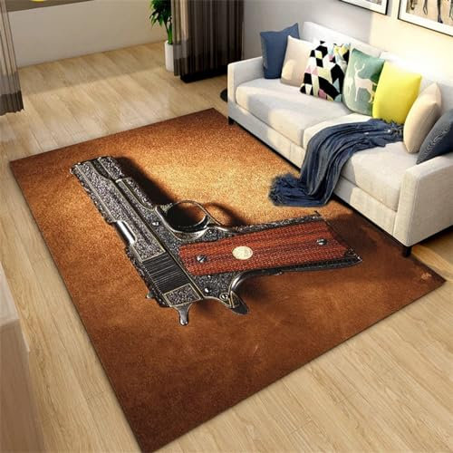 Tapis Antidérapant Imprimé En 3D Armes Militaires 120 X 160 Cm / 47.24 X 62.99 Paillasson Intérieur - Doux Et Lavable - Antitache, Ne Perd Pas Ses Poils : Respectueux De L'Environnement - Fac -3L8G3