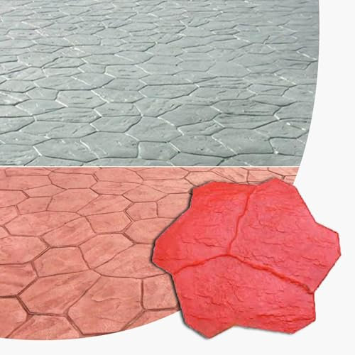 Stampi per Cemento Effetto Pietra Tappeto Texture Cemento Realistico Fiore di Pietra, Stampi per Stampaggio Cemento Modello Antiscivolo, Pelle Texture Cemento Senza Soluzione di Continuità Fai da te