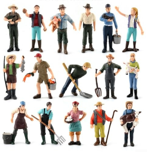UTTASU Simulierte Bauernhof Stehende Menschen Figuren, perfekt für Modelleisenbahn-Sammler (ZQ 697)