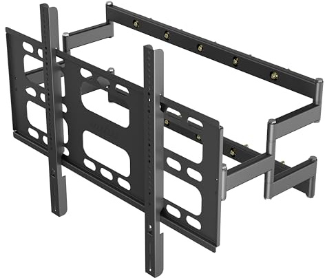 UNHO Support TV Mural Pivotant: Bras Television Mural pour Écrans Plats/Incurvés LCD/LED/OLED de 55 à 100 Pouces jusqu'à 120 kg, Accroche TV Inclinable et Rotatif Max VESA 800x600 mm