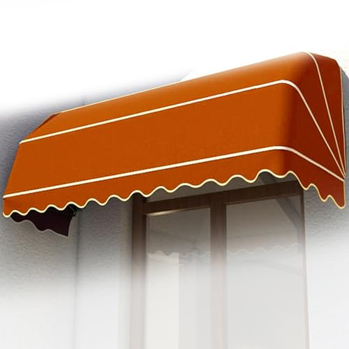 Balkonmarkise mit Handkurbel und höhenverstellbar, UV-beständig, wasserdicht, Aluminiumlegierung, manuell einziehbare Markise für Terrasse, ohne Bohren, Klemme erforderlich