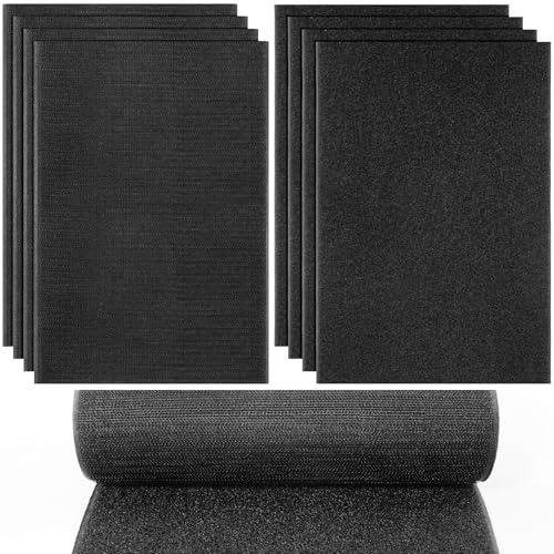 Klettband zum Nähen, 4er-Set 20x30cm Klettverschluss zum Nähen, Schwarz Klettband Breit, Klettstreifen für Textilien, Kleidung, Schuhe, Stoffe zum Patch Klettband, Ideal für DIY & Handarbeit