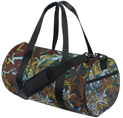 LI ZHI XIN Sac de sport unisexe pour homme et femme Motif graffiti artistique Noir/marron, multicolore, Taille unique, Sac de sport
