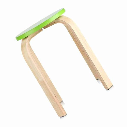 Bunter Stapelhocker aus gebogenem Holz, für Kinderzimmer, Grün