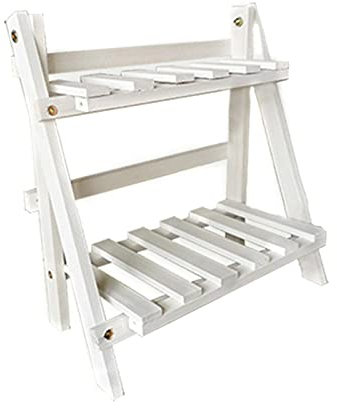Supporto Per Piante Pieghevole In Legno - Scaffale Per Piante Da Interno, Scaffale Pieghevole Per Piante, Supporto Per Piante A 2 Livelli Supporto Per Fiori, Scaletta Per Interni Ed Esterni